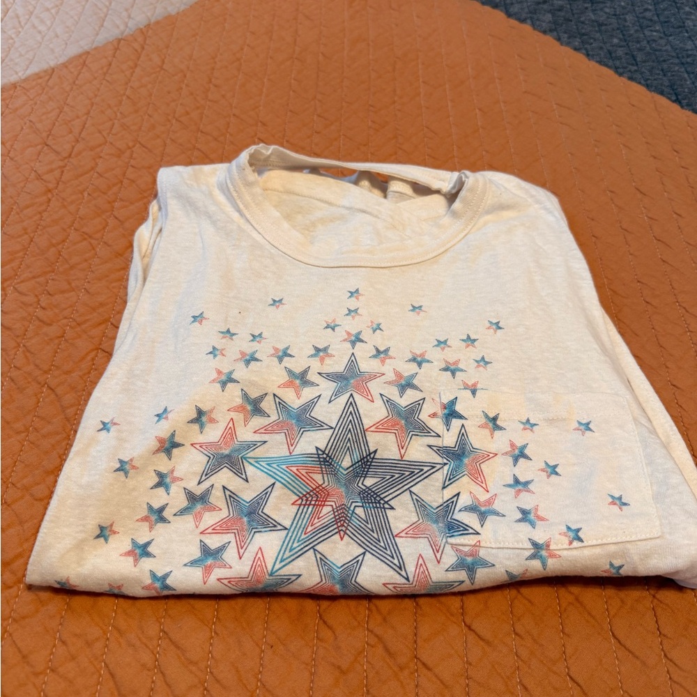 FP Movement by Free People Star Print Muscle Tee - White, Red, Blue